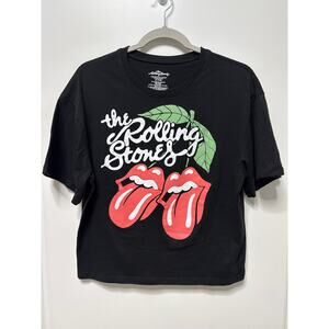 The Rolling Stones small 4-6 black tshirt band rock hair band womens